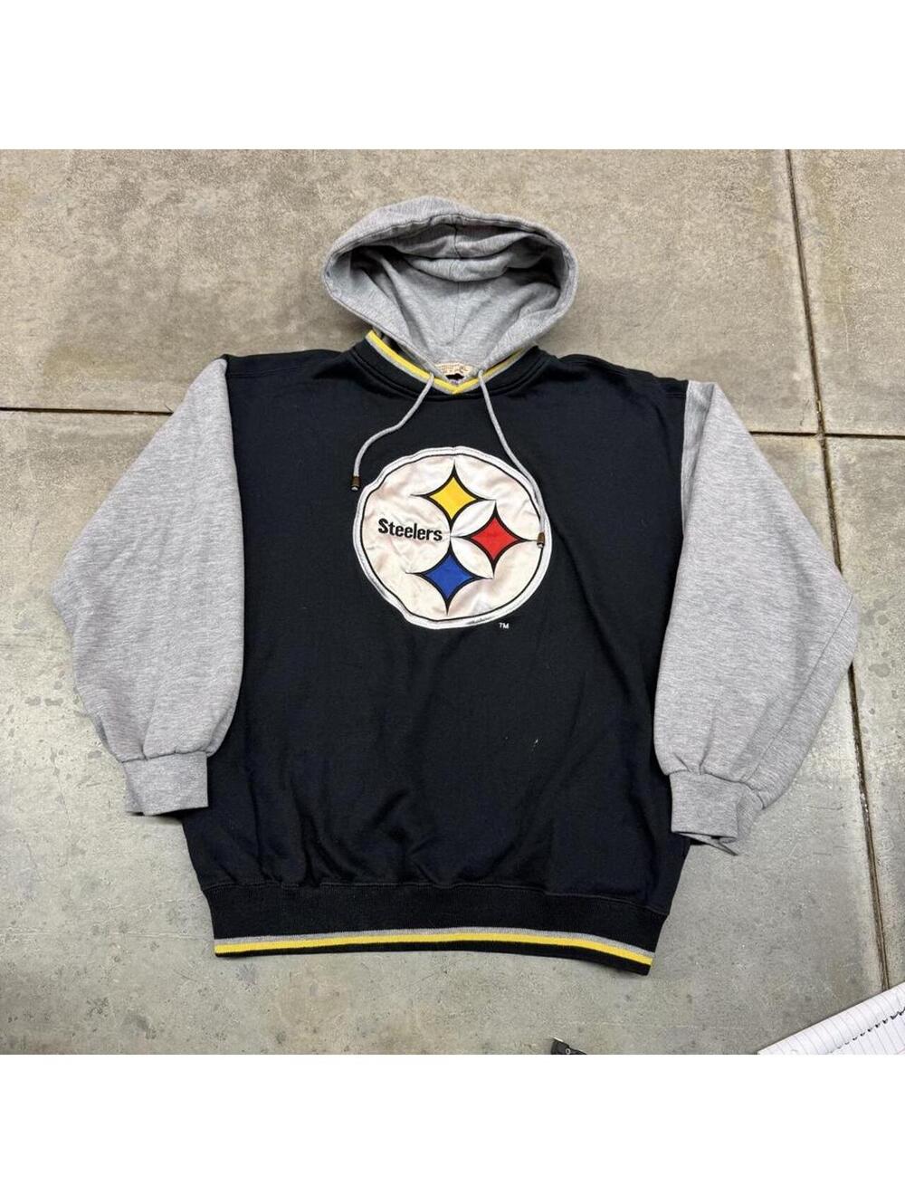 vintage pittsburgh steelers starter big logo black hoodie size medium - Picture 1 of 3